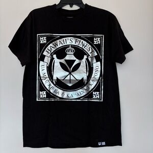 Hawaii's Finest Black and Silver Emblem Tee
